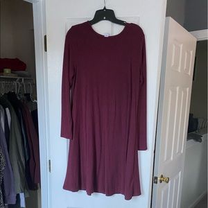 Maroon shift dress